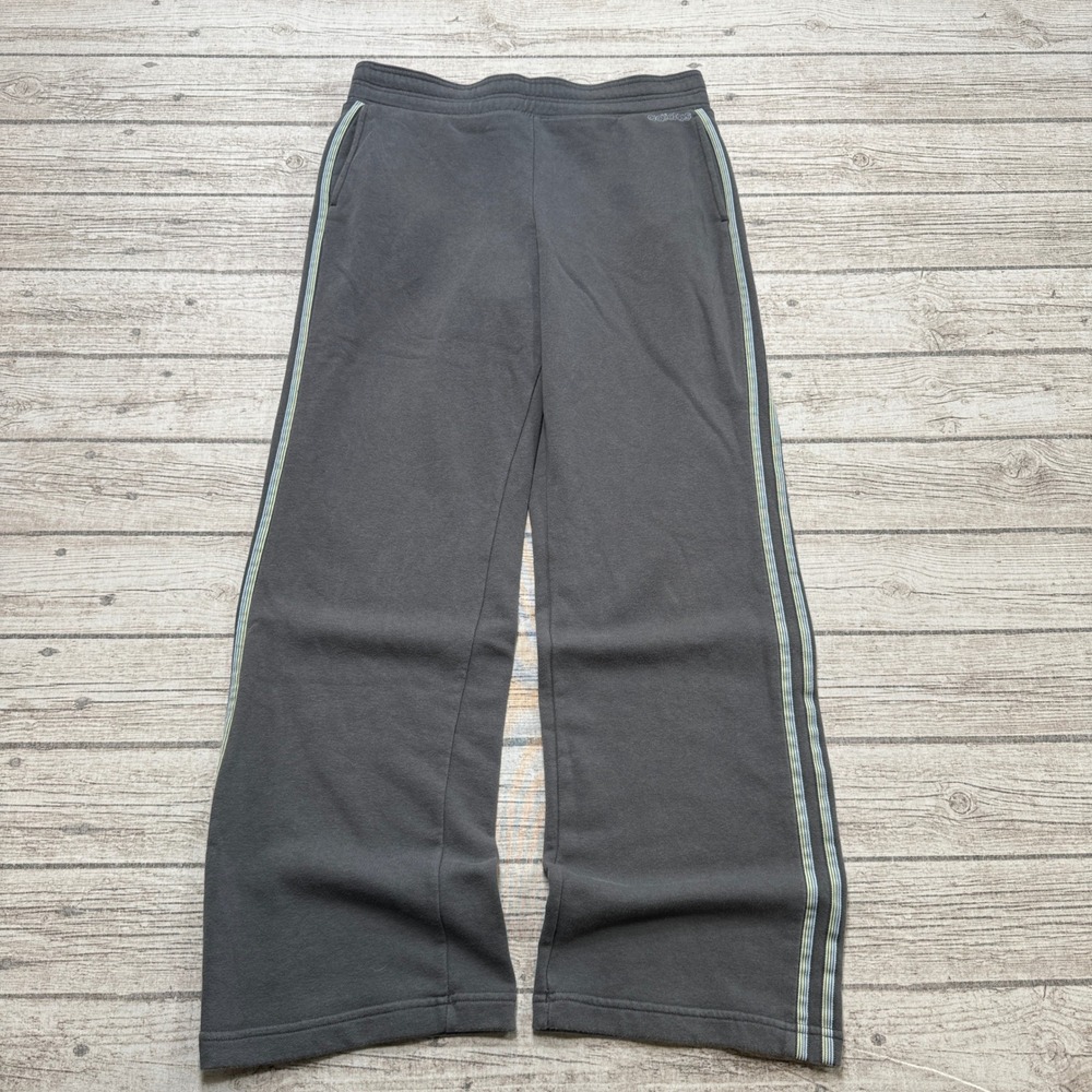 Y2K Adidas Sweatpants Women's Large Gray French Terry Loose Fit Athletic Lounge